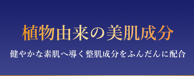 植物由来の美肌成分　健やかな素肌へ導く整肌成分をふんだんに配合