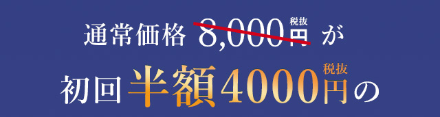 通常価格8000円が初回半額4000円の