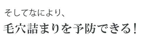 そしてなにより、毛穴詰まりを予防できる！