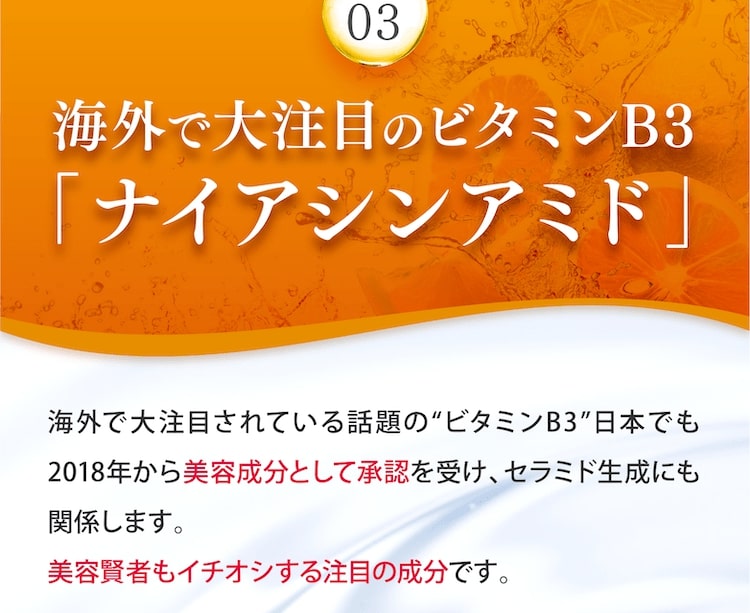 海外で大注目のビタミンB3「ナイアシンアミド」