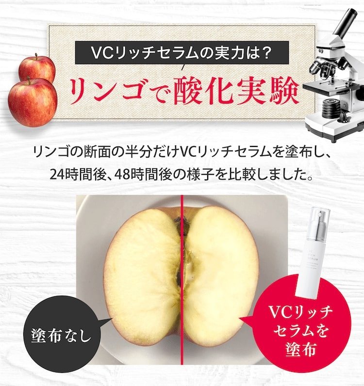 リンゴで酸化実験